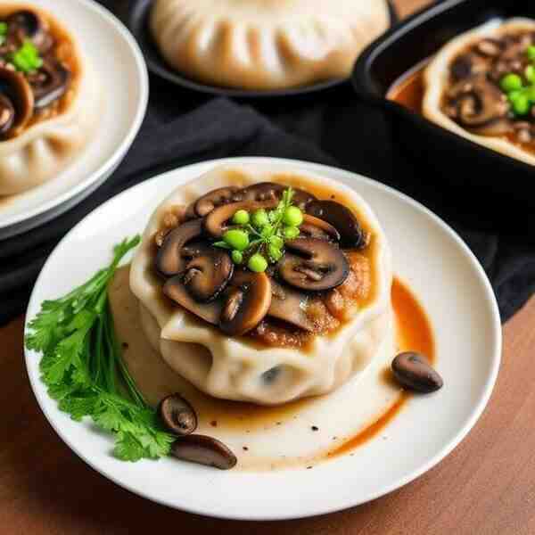 Пельменная запеканка с грибами